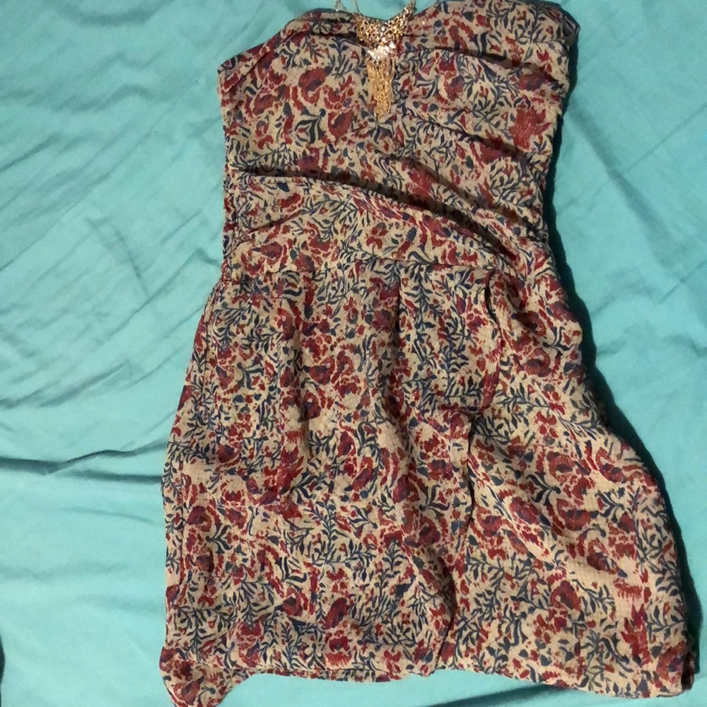 Mango Strapless Floral Dresss